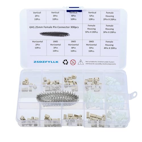 GH1,25-Stecker Kit Vertikale/Horizontale SMD-Buchse und Crimp Terminal Kompatibel mit JST GH 1,25mm 2/3/4/5 Pin Gehäuse Steckverbinder Adapter GH1,25-Stecker Kit Vertikale/Horizontale SMD-Buchse und Crimp Terminal Kompatibel mit JST GH 1,25mm 2/3/4/5 Pin Gehäuse Steckverbinder Adapter von ZSDZFYLLK