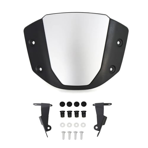 ZSEDWRU Motorrad Windschutzscheiben Kompatibel Mit CB1000R 2021 2022 2023 2024 2025 Motorrad-Windschutzscheibe Windschutzscheibe Sport Windabweiser Visier Bildschirm Mit Halterung(Silver) von ZSEDWRU