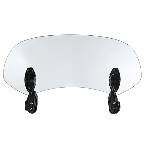 ZSEDWRU Motorrad Windschutzscheiben Universal Motorrad Risen Einstellbare Wind Bildschirm Verlängerung Windschutzscheibe Spoiler Air Deflektor Wind Deflektor Viser Visier Glas(Transparent,S) von ZSEDWRU