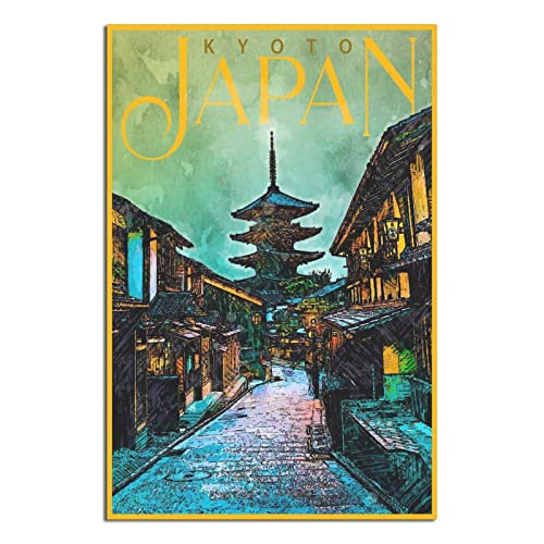 Japanische Kyoto Street Vintage Reiseposter Dekorative Poster Modern Schlafzimmer Leinwand Kunst Poster Bild Gemälde Poster Wanddeko Kunst Geschenk von ZSEFV