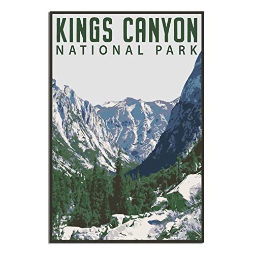 Kings Canyon National Park Vintage Reiseposter Dekorative Poster Modern Schlafzimmer Leinwand Kunst Poster Bild Gemälde Poster Wanddeko Kunst Geschenk von ZSEFV