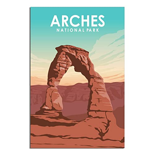 Vintage Arches National Park Reiseposter Utah Skyline Dekorative Poster Modern Schlafzimmer Leinwand Kunst Poster Bild Gemälde Poster Wanddeko Kunst Geschenk von ZSEFV