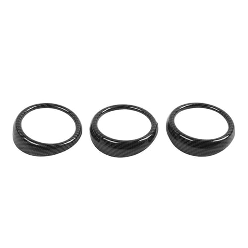 ZSGHJA Auto Innen Zubehör ABS Carbon Faser Auto Dashboard Air Zustand Vent Outlet Dekoration Abdeckung Aufkleber Zubehör Für Ford Für Mustang 2015 Up Auto Innenraum(Carbon Fiber Grain) von ZSGHJA