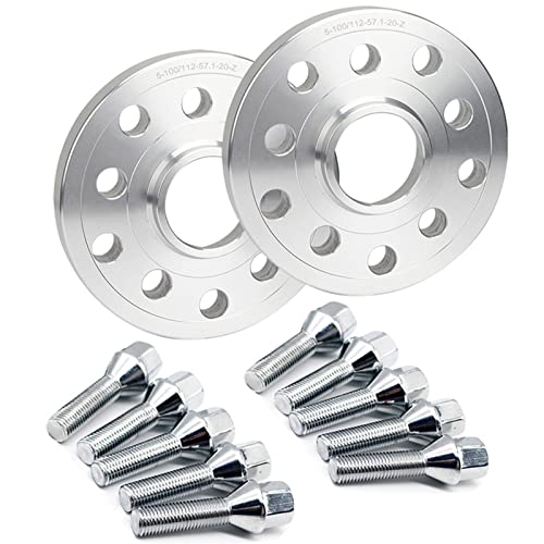 2 Stück/Lot: 15 Mm/20 Mm Spurverbreiterungen Für 5 X 100 112 57,1 Zentrische Radnaben-Distanzscheiben, Unterlegscheibe + Radbolzen 14 Autos Abstandshalter(20mm spacer 45mm bolts) von ZSHYTWE