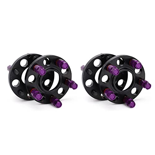 5 X 120, Passend Für Geschmiedetes 6061 T6, Aluminium Gestaffelte Distanzscheiben-Kit (2) 15 Mm Und 20 Mit Verlängerten Schrauben Autos Abstandshalter(Lila) von ZSHYTWE