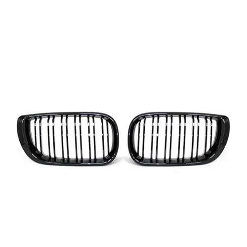 ZSHYTWE Kühler Front Rippen Grill Für 3er E46 4-Türer 2002-2005 Auto-Frontnierengrill Schwarz Glänzend Doppellamellen-Motorhaubengrill Renngrills(Kohlenstoff-Look) von ZSHYTWE