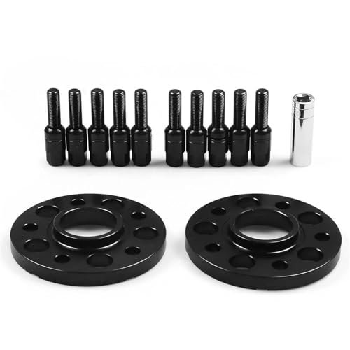 ZSHYTWE Spurplatten 15 Mm 66,6 Mm 5 X 112 Mm Naben-Spurverbreiterungen Mit Zentrischer Bohrung, M14 X 1,5 Konische Schrauben Für Q5 SQ5 TT102127 Verbreiterte Spurverbreiterung(Black Bolts) von ZSHYTWE