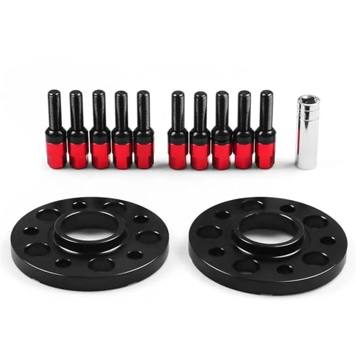 ZSHYTWE Spurplatten 15 Mm 66,6 Mm 5 X 112 Mm Naben-Spurverbreiterungen Mit Zentrischer Bohrung, M14 X 1,5 Konische Schrauben Für Q5 SQ5 TT102127 Verbreiterte Spurverbreiterung(Red Bolts) von ZSHYTWE