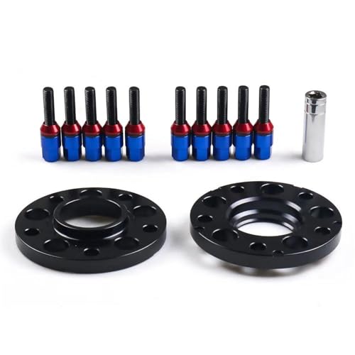 ZSHYTWE Spurplatten 15 Mm 72,56 Mm 5 X 120 Mm Hubzentrische Spurverbreiterungen M12 X 1,5 Konische Schrauben für 3er-Serie 316i 318is 318i 320i Verbreiterte Spurverbreiterung(Black Bolts) von ZSHYTWE