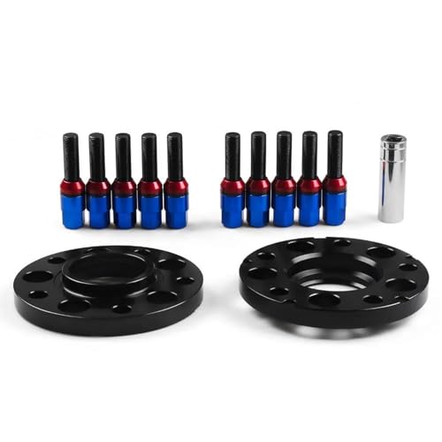 ZSHYTWE Spurplatten 15 Mm 72,56 Mm 5 X 120 Mm Hubzentrische Spurverbreiterungen M14 X 1,25 Konische Schrauben Für F-Serie F10 F12 F13 F01 F02 F30 Verbreiterte Spurverbreiterung(Blue Bolts) von ZSHYTWE