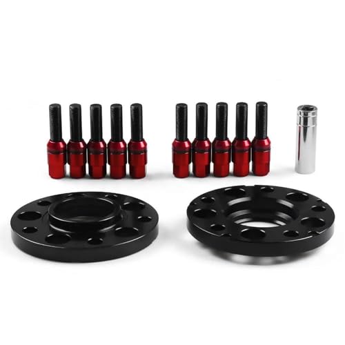 ZSHYTWE Spurplatten 15 Mm 72,56 Mm 5 X 120 Mm Hubzentrische Spurverbreiterungen M14 X 1,25 Konische Schrauben Für F-Serie F10 F12 F13 F01 F02 F30 Verbreiterte Spurverbreiterung(Red Bolts) von ZSHYTWE