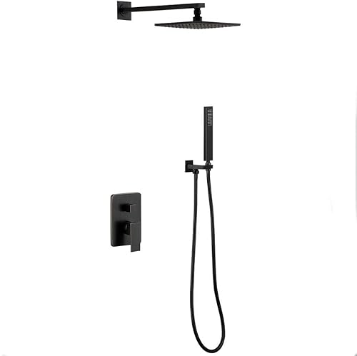 ZSJSM Badezimmer Dusche Wasserhahnsystem Mixer Set, Orb Oil Rubbed Bronze Wandhalterungs Duschsystem, Badezimmer Duschmixer mit 8-10-Zoll-Niederschlagsduschkopf, luxuriöser verborgener Dusch MI (10 ZSJSM Badezimmer Dusche Wasserhahnsystem Mixer Set, Orb Oil Rubbed Bronze Wandhalterungs Duschsystem, Badezimmer Duschmixer mit 8-10-Zoll-Niederschlagsduschkopf, luxuriöser verborgener Dusch MI (10 von ZSJSM