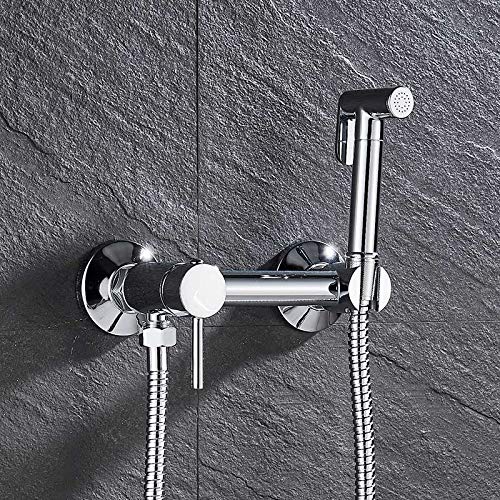 ZSJSM Bidet Wasserhahn Messing Duschhahn Waschmaschine Kaltes heißer Wassermischer Crane Quadratschuhe Sprühgerät Kopfhacktoilettenarmaturen (Chrom C) von ZSJSM
