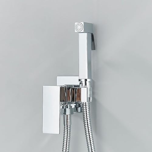 ZSJSM Bidet Wasserhahn Messing Duschhahn Waschmaschine Kaltes heißes Wassermischer Crane Quadratschuhe Sprühgerät Kopf -Tap -Toilettenarmäuren (Chrom -Lack) von ZSJSM