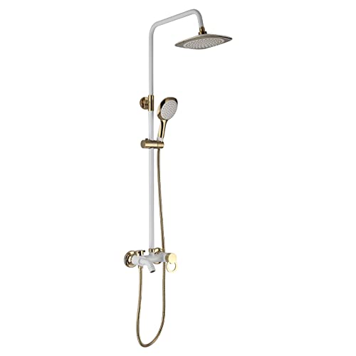 ZSJSM Duschsystem mit 8 Zoll Regen Duschkopf und Handheld Duschkopf, Messing Duschhahn mit Badewanne Ausstrich für Badezimmer, wandmontierte Duschset von ZSJSM