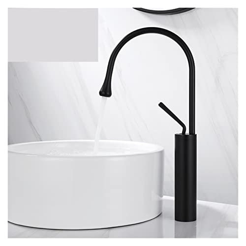 ZSJSM Gebürstetes goldenes schwarz Silber Silber Modernes Becken Wasserhahn Deck montiertem Mixer Tippen Sie für Badezimmer und Küchenspüle kaltes Messing Mattes schwarzes, hohes Design Haltbar und von ZSJSM
