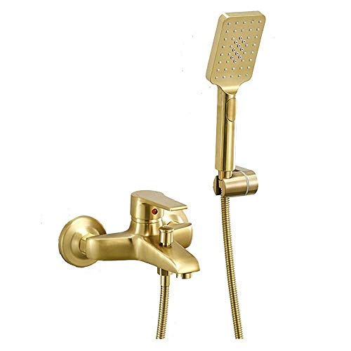 ZSJSM Klassiker Badewanne Wasserhahn gebürstetes goldenes Messing Wandmontaged Badezimmer Duscharmaturen -Set Eingriff multifunktionaler Duschmischer -Zapfhähne mit 3 Spray ABS -Handheld -Dusche, ZSJSM Klassiker Badewanne Wasserhahn gebürstetes goldenes Messing Wandmontaged Badezimmer Duscharmaturen -Set Eingriff multifunktionaler Duschmischer -Zapfhähne mit 3 Spray ABS -Handheld -Dusche, von ZSJSM