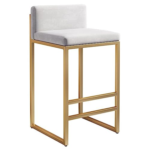 ZSJSM Moderne Velvet Counter Height Barhocker mit Back Polstered Kitchen Island Chairs Farmhouse Style Metallbeine Elegantes Weiß und Gold Finish für Hausessen zu Hause ZSJSM Moderne Velvet Counter Height Barhocker mit Back Polstered Kitchen Island Chairs Farmhouse Style Metallbeine Elegantes Weiß und Gold Finish für Hausessen zu Hause von ZSJSM
