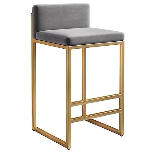 ZSJSM Moderne Velvet Counter Height Barhocker mit Back Polstered Küchenhocker für Island Bauernhaus Design Metallbeine graue Farbe für Essen und Unterhaltung. ZSJSM Moderne Velvet Counter Height Barhocker mit Back Polstered Küchenhocker für Island Bauernhaus Design Metallbeine graue Farbe für Essen und Unterhaltung. von ZSJSM