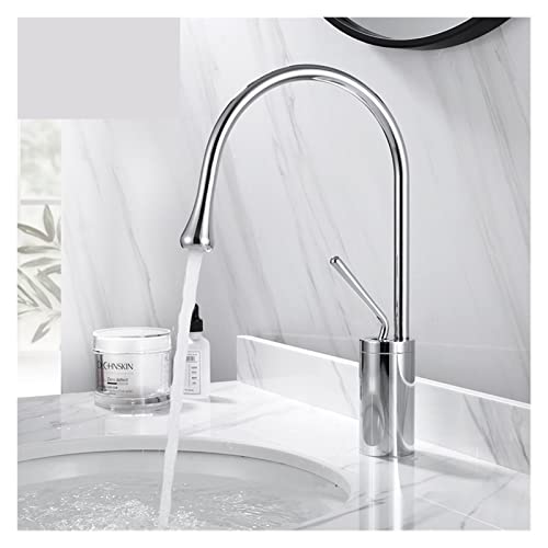 ZSJSM Moderner Becken Wasserhahn gebürstetes Gold Schwarz Silber Wasserhahn Deck montiertes Becken Waschbecken Tap Mixer Kaltes Messing Tippen Sie für Badezimmer Küchenspüle Wasserhähne (Chrom ZSJSM Moderner Becken Wasserhahn gebürstetes Gold Schwarz Silber Wasserhahn Deck montiertes Becken Waschbecken Tap Mixer Kaltes Messing Tippen Sie für Badezimmer Küchenspüle Wasserhähne (Chrom von ZSJSM