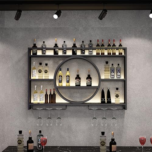 ZSJSM Schwimmender Weinregal mit Glashalter moderner Wandmontage Eisenausstellungsständer für Home Bar Decor Hängende Weinorganisator und Spirituosenregal für Esszimmer Schwarz ZSJSM Schwimmender Weinregal mit Glashalter moderner Wandmontage Eisenausstellungsständer für Home Bar Decor Hängende Weinorganisator und Spirituosenregal für Esszimmer Schwarz von ZSJSM