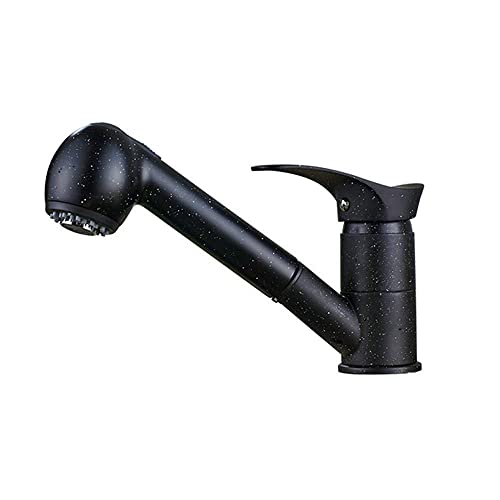 ZSJSM -Taps Duschköpfe 2 Funktionen Küchenspüle Wasserhahn zeitgenössischer Eingriff Messing ausziehen Küchenarmatur mit Pulldown -Sprühgerät/Schwarz mit Punkt von ZSJSM