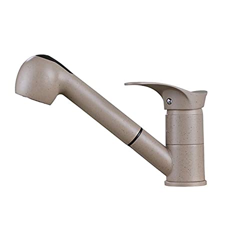ZSJSM -Taps Duschköpfe 2 Funktionen Küchenspüle Wasserhahn zeitgenössischer Eingriff Messing herausziehen Küchenarmatur mit Pulldown Sprayer/Schwarz mit Punkt (beige mit Punkt) von ZSJSM