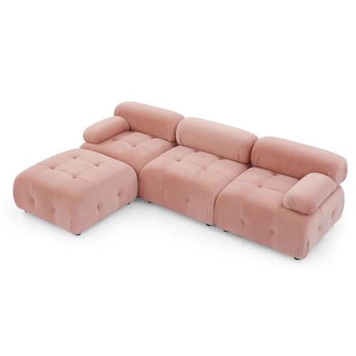 Modulares Sektionalsofa, geknöpft, L-förmige Couch, Samt, bequem für Wohnzimmer Modulares Sektionalsofa, geknöpft, L-förmige Couch, Samt, bequem für Wohnzimmer von ZSLKDL