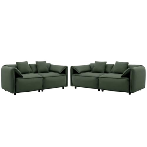 ZSLKDL 2-teiliges Wohnzimmer-Set mit 4 Wurfkissen, Polsterung, geeignet für Wohnzimmer, Grün ZSLKDL 2-teiliges Wohnzimmer-Set mit 4 Wurfkissen, Polsterung, geeignet für Wohnzimmer, Grün von ZSLKDL