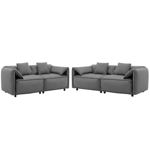 ZSLKDL 2-teiliges Wohnzimmer-Set mit 4 Wurfkissen, Polsterung und stabiler Konstruktion ZSLKDL 2-teiliges Wohnzimmer-Set mit 4 Wurfkissen, Polsterung und stabiler Konstruktion von ZSLKDL