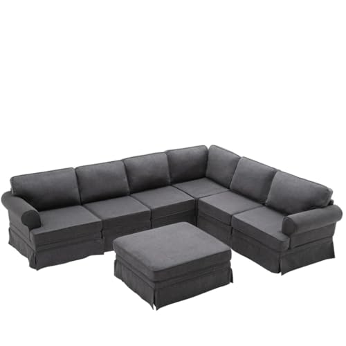 ZSLKDL 277,9 cm Stoff-Polstersofa-Kollektion, Sektionalcouch mit abnehmbarem Ottomane für Wohnzimmer von ZSLKDL