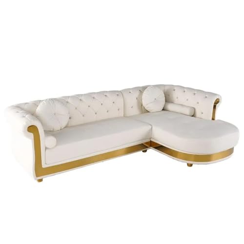 ZSLKDL Ecksofa L-förmig, Weiß, 294,9 cm, mit Chaiselongue von ZSLKDL