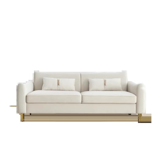 ZSLKDL Gepolstertes Sofa, 204 cm, getuftete Rückseite, bequem, Samt, lange Couch, goldene Beine für Wohnzimmer, Schlafzimmer, Beige ZSLKDL Gepolstertes Sofa, 204 cm, getuftete Rückseite, bequem, Samt, lange Couch, goldene Beine für Wohnzimmer, Schlafzimmer, Beige von ZSLKDL