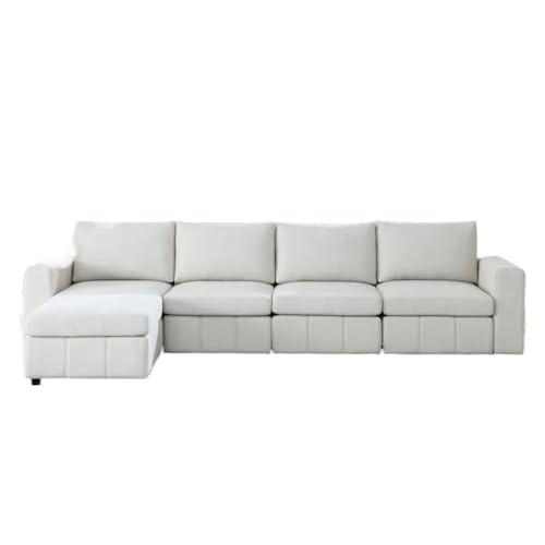 ZSLKDL Gepolstertes modulares Sofa, L-förmiges Sektionalsofa für Wohnzimmer, Wohnung (4-Sitzer mit Ottomane) von ZSLKDL