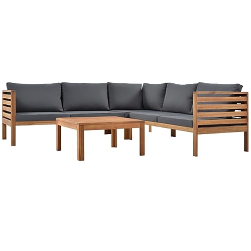 ZSLKDL Holzstruktur, Outdoor-Sofa-Set, wasserabweisend und UV-geschützte Textur, plus Couchtisch von ZSLKDL
