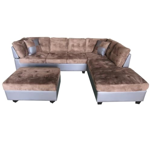 ZSLKDL L-förmiges Ecksofa rechts Chaise mit Stauraum Fußkissen von ZSLKDL