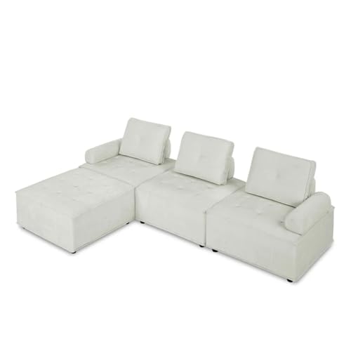 ZSLKDL L-förmiges Sofa, Wohnzimmer, modulares Sektionalsofa, weiches Chenille-Sofa, bequeme Couch für den Gebrauch, Weiß ZSLKDL L-förmiges Sofa, Wohnzimmer, modulares Sektionalsofa, weiches Chenille-Sofa, bequeme Couch für den Gebrauch, Weiß von ZSLKDL