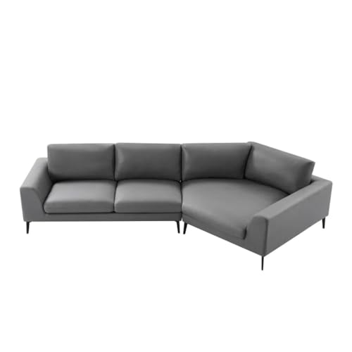 ZSLKDL Leder-Ecksofa mit Metallbeinen, riesiges Eckkeil-Design, Englisches Armsofa für Wohnzimmer, Grau von ZSLKDL