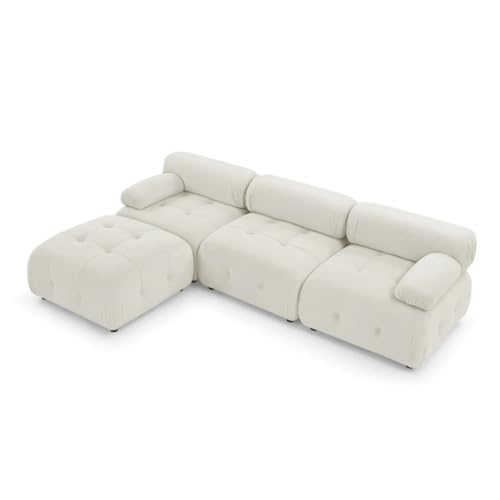 ZSLKDL Modulares Sektionalsofa, geknöpfte Kombination, L-förmige Couch mit wendbarer Ottomane, für Wohnzimmer von ZSLKDL