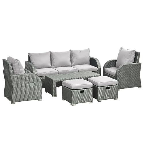 ZSLKDL Rattan-Sofa-Set, 6-teilig, für den Außenbereich, Couchtisch, Konversation von ZSLKDL