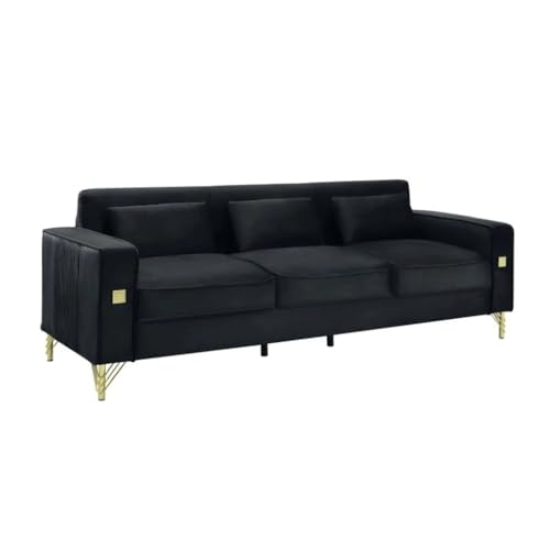 ZSLKDL Samtsofa mit Kissen und goldfarbenen Metallbeinen für Wohnzimmer vor Ort von ZSLKDL