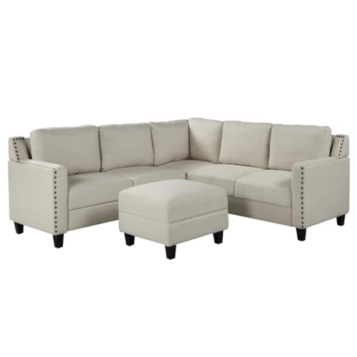 ZSLKDL Wohnzimmer Polstersofa mit Nieten 2-teiliges Set mit Kissen von ZSLKDL