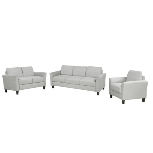 ZSLKDL Wohnzimmer-Sets, Möbel, Armlehne, Sofa, Einzelstuhl, Sofa, Stuhl, 3-Sitzer-Sofa (Stuhl, 3-Sitzer-Sofa, Hellgrau) von ZSLKDL