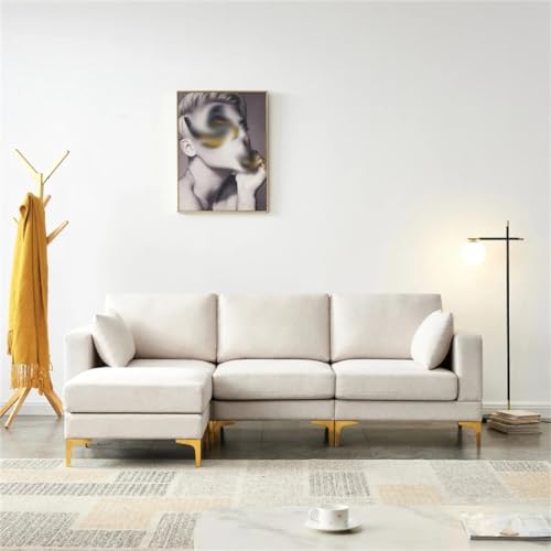 ZSLKDL Wohnzimmermöbel Freizeit L-Form Couch Beige Stoff, geeignet für Wohnungen, Konferenzräume und kleine Räume ZSLKDL Wohnzimmermöbel Freizeit L-Form Couch Beige Stoff, geeignet für Wohnungen, Konferenzräume und kleine Räume von ZSLKDL
