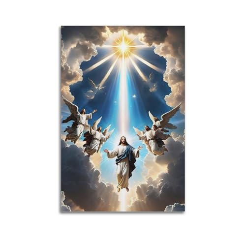 ZSLYMX Jesus-Poster, Jesus und die Engel, Sehnsucht nach Licht, dekoratives Gemälde, Leinwand, Wandposter und Kunstdruck, moderne Familienschlafzimmer-Dekoration, Poster, 60 x 90 cm ZSLYMX Jesus-Poster, Jesus und die Engel, Sehnsucht nach Licht, dekoratives Gemälde, Leinwand, Wandposter und Kunstdruck, moderne Familienschlafzimmer-Dekoration, Poster, 60 x 90 cm von ZSLYMX