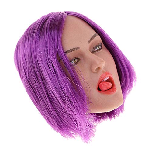 ZSMD 1/6 Head Sculpt Female 1/6 Female Head Carved Lips and Tongue Expression Headsculpt for Cosplay, Photographing, Drawing, Exhibition, Collection etc - C von ZSMD