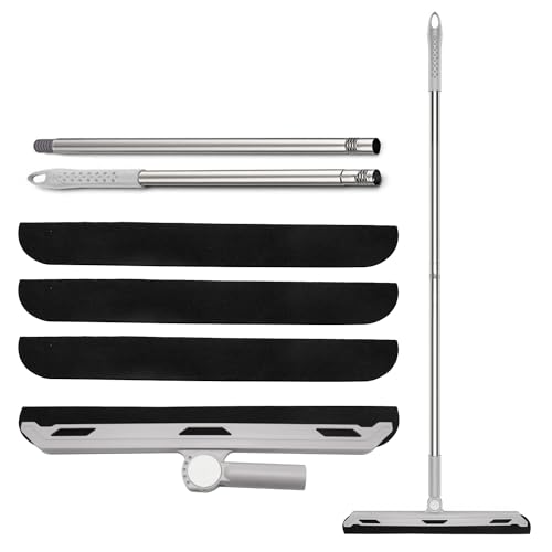 ZSMJAER Floor Mop Broom Window Squeegee, Abzieher Dusche Boden, Duschwasser Abzieher mit 38cm Breiten,3 x Ersatzgummi Ist mit Dazu, Perfekter Bodenabzieher für Die Duschen/Terrasse/Balkon (Grau) von ZSMJAER