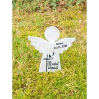 Personalisierter Engel Aus Beton Mit Schriftzug Grabschmuck Trauer Gedenken Vermissen Gedenkstein Erinnerung von ZSOBDeko