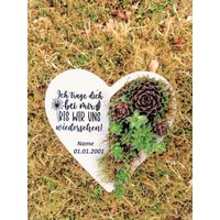 Personalisiertes Bepflanztes Herz Aus Beton Mit Schriftzug Grabschmuck Trauer Grabgesteck Grabherz von ZSOBDeko