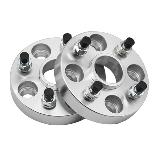 Spurverbreiterung Spurplatten 15/20mm Auto-Rad-Distanzscheiben-Dichtung 4x108 CB 63,4mm mit 12 x 1,5 Schrauben Reifen verbreiterter Flansch für Ford 2015 Radabstandshalter(20mm 2PCS silver) von ZSQWRFRG